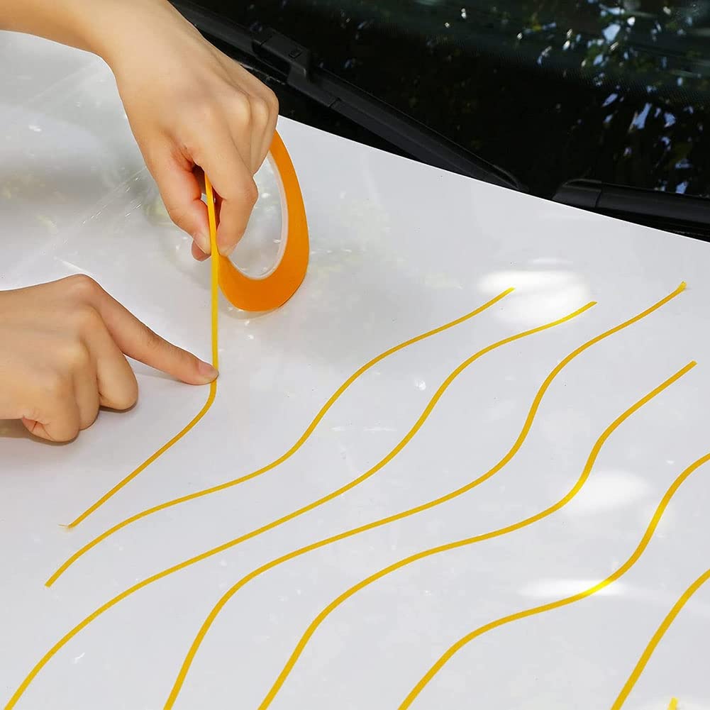 Ntcpefy 6 Rollen Feine Linienband 1/16, 7/10, 1/8, 1/4, 1/2, 3/4" x 55