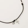 FINDELISE The Cross Black Silk Bracelet