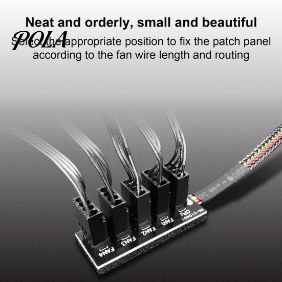 Fan Connector COOLMOON F5 PWM Splitter 4 Pin 1 to 5 Computers Wide Compatibility 33.5cm Cable CPU Adapter for Desktop