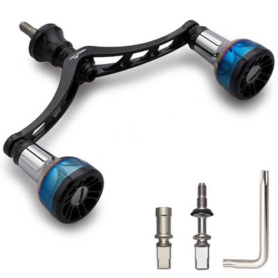 HEIGHTEN 98/110mm Reel Handle for Shimano and Daiwa Arch Engine Series Spinning Reels (110mm - Black) (919)