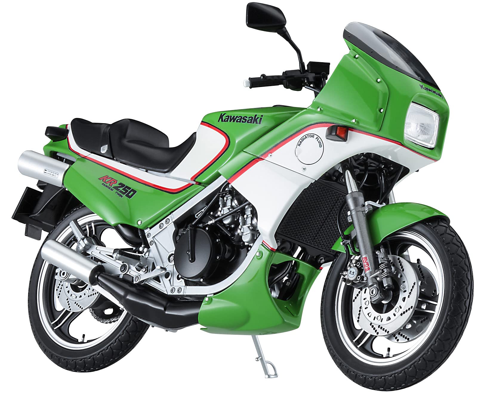 

Hasegawa Motorcycle Series Kawasaki KR250 Plastic Model Kit BK12 1/12 (KR250A) зелёный