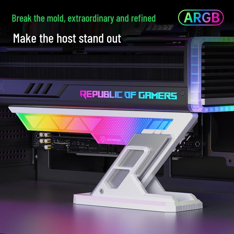 Bingman GP-Z ARGB Magnetic Graphics Card Holder - Aluminum Vertical Mount Support for Desktop Cases