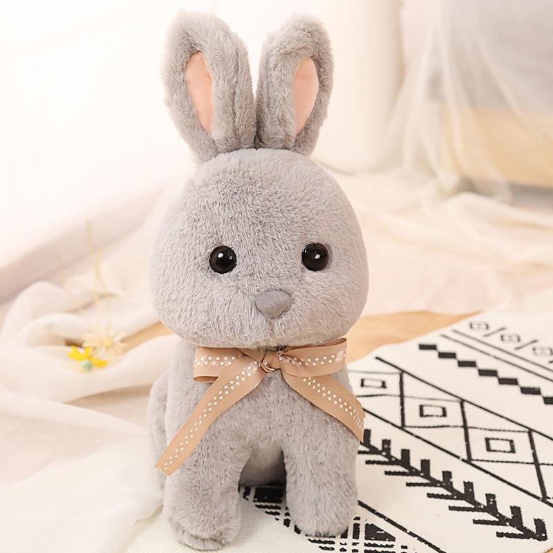 Emulational Rabbit Plush Toys Little Bunny Figurine Doll Girlfriend Scarf Rabbit Children Gift Desk Living Room Car Interior Decoration Fashion Girl
