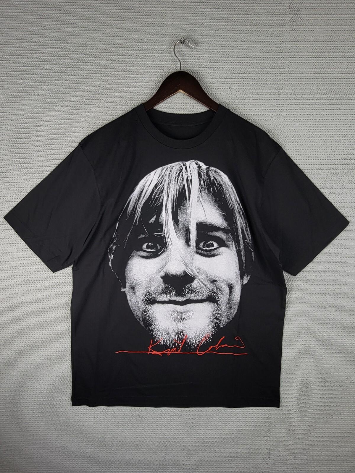 26 Kurt Cobain Nirvana T-shirt size Large Big face double sided black Unisex T-Shirt XXXXL