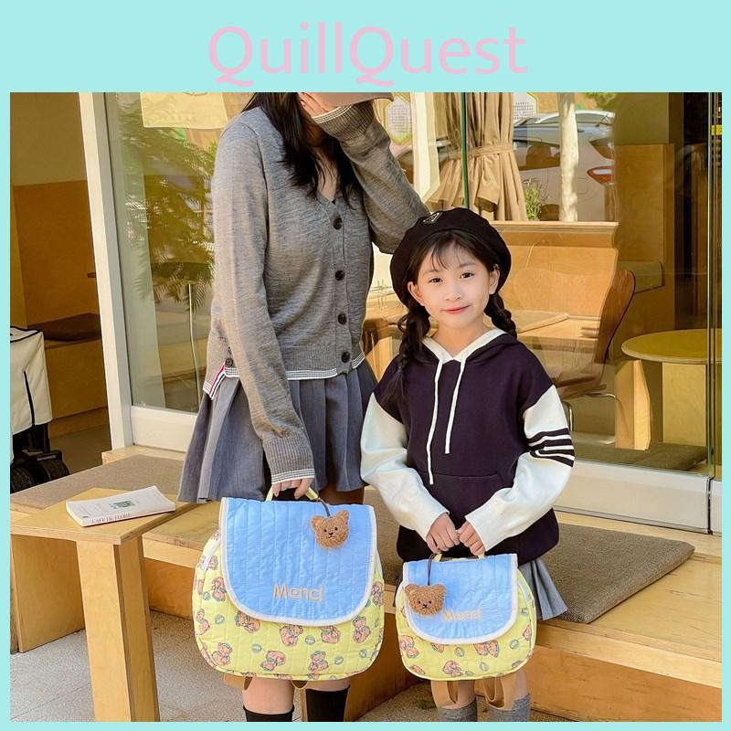 Adorable Cartoon Bear Backpack For Kids With Large Capacity Stylish Design And Breathable Canvas Material