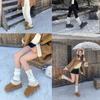Leather Heightening Snow Boots Women's Winter New Piled Thickened Soles Fluffy Shoes Cotton Shoes