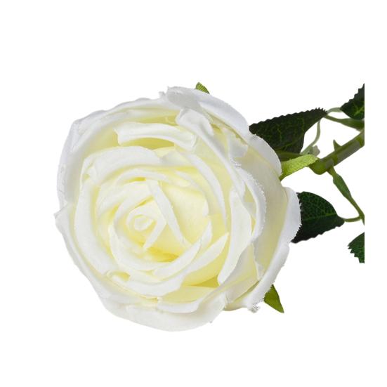 Artificial Rose Flower Big Bloom Fake Silk Rose Flower Realistic Faux Long Stem Rose Bouquet with Leaves for Home Kitchen Party Wedding Decor