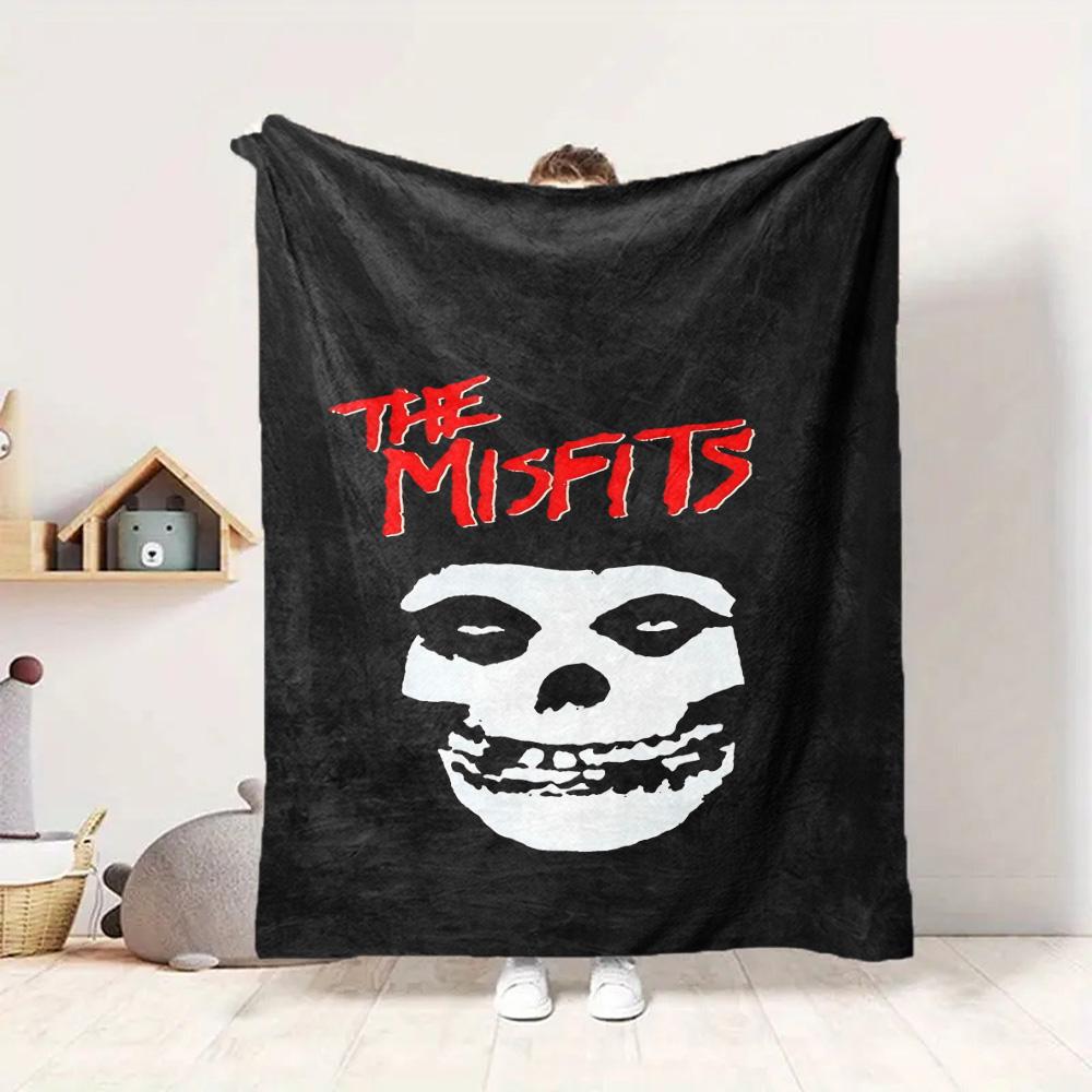 Misfits Skull Flannel Blanket Throw Blanket Soft Warm Sofa Bed Camping Car home Decor Unique Christmas Gift C9301345