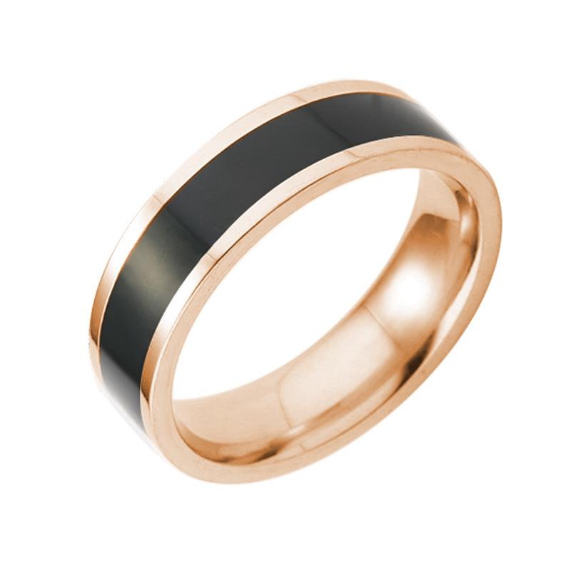 Roségold Farbe Weiß Schwarz Charms Ring für Frau Mann Individuell Gravieren Name Hochzeit 316L Edelstahl Nie Verblassen