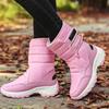 Winter Women Snow Boots Non Slip Platform Mid Calf Boots Women Plush Warm Cotton Shoes Outdoor Waterproof Female Boots WSH3417