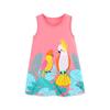 Girls' Floral Sleeveless Knit Cotton Princess Dress - European & American Style, Summer Collection.