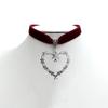 Gothic Stacheldraht Dornen Herz Halskette Weiches Samt Choker Halskette, Ästhetische Halskette Trendiger Schmuck Geschenke für Frauen