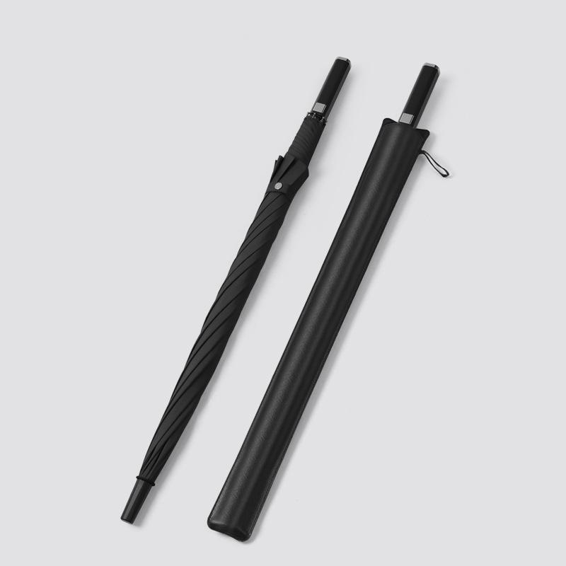 8-Bone automatic double straight umbrella, enlarged long-handled umbrella, high-end leather set 280t fabric golf umbrella