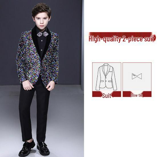 Children's Sequin Suit for Boys - Formal Wear for Stage, Flower Boy, or MC Events