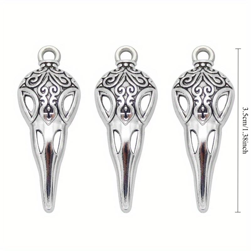 15pcs 35x13mm Antique Bird Skull Skeleton Chrams Metal Alloy Pendant DIY Charms DIY Jewelry Making Findings Ornament