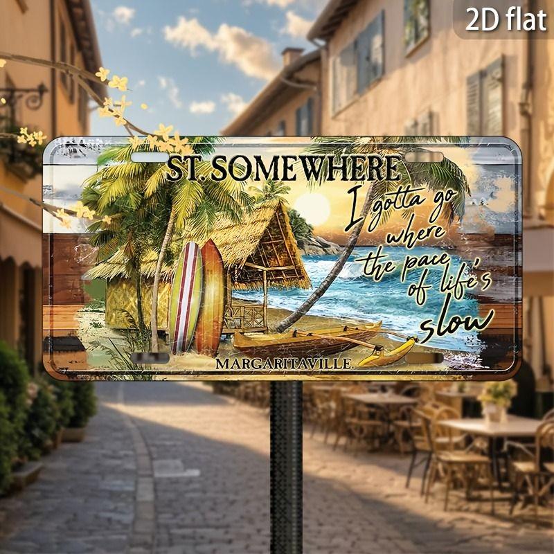 Souvenir Metal License Plate, Custom Auto Sign 15x30cm