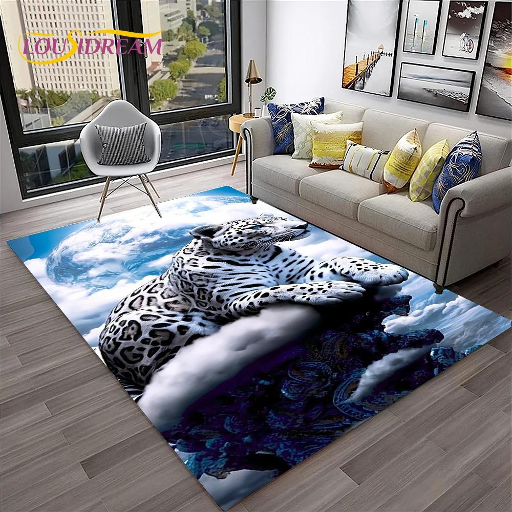 Leopard Cheetah Animals Cartoon Carpet Rug for Home Living Room Bedroom Sofa Doormat Decor,Kid Play Area Rug Non-slip Floor Mat