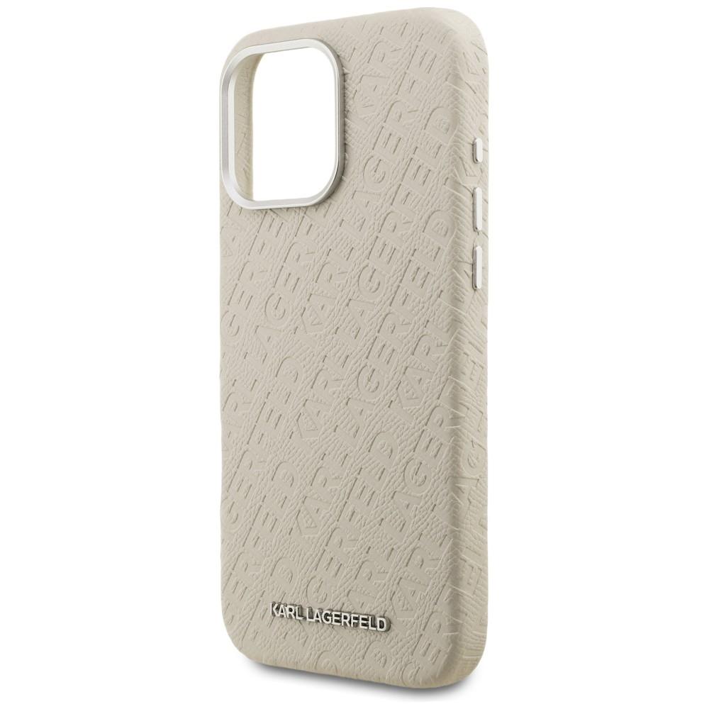 Karl Lagerfeld FW Stamped Karl MagSafe Case for iPhone 16 Pro Beige