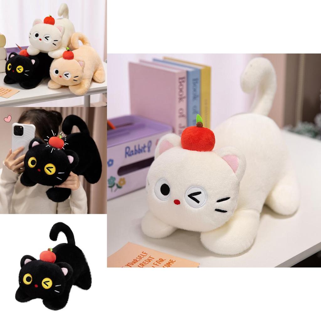 Apple Cat Plush Toy With Pp Cotton Filling For Kids And Gifts