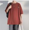 Men's Summer Cotton-Linen Short-Sleeve Chinese Style Embroidered Casual T-Shirt