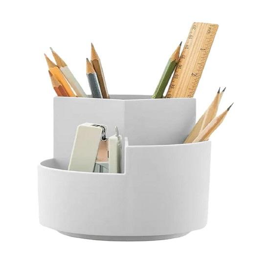 Desk Organizer I 3 Compartment Plastic Case Holder I Pen Pencil Holders I Multi-Functional Storage & Display Tray I Stand for Home,
