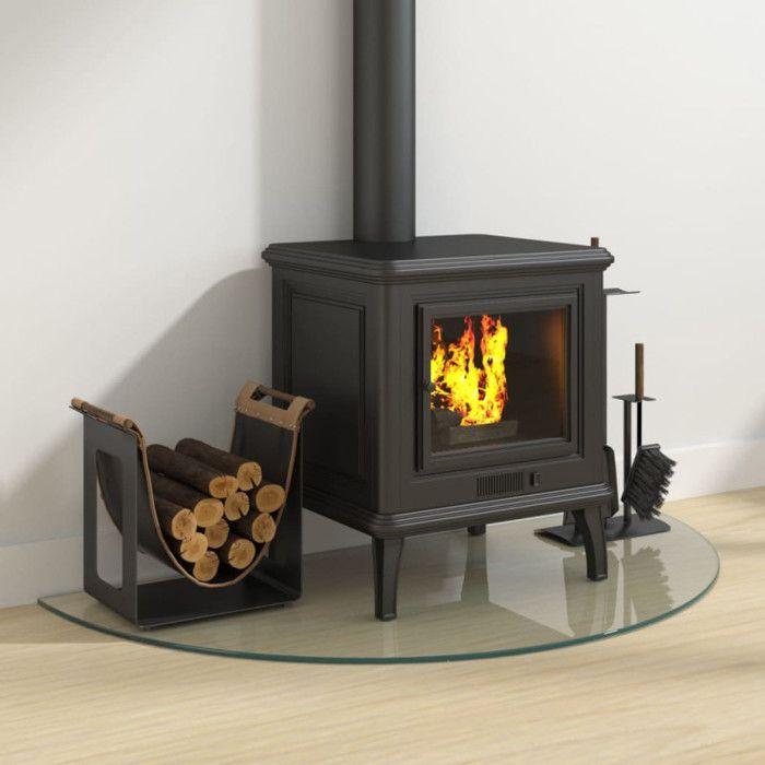 VidaXL Plaque de verre de cheminée Demi-rond 1000x500 mm 324111