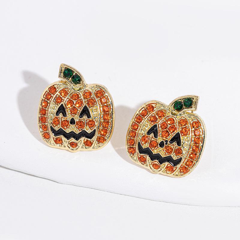 Halloween Drip Earrings Ornament Monster Diamond Pumpkin Stud Earrings Witch Mask Earrings