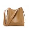 Genuine Leather Women's Messenger Bag Second Layer Cowhide Shopper Shoulder Bag Commuter Bucket Handbag Simple High-quality Female Tote Bag