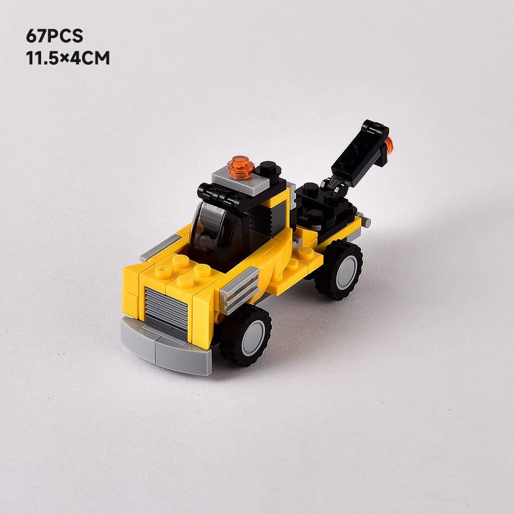 

Road Rescue Vehicle Building Block Trailer Car Model Assembly Toy Compatible Small Particle Set