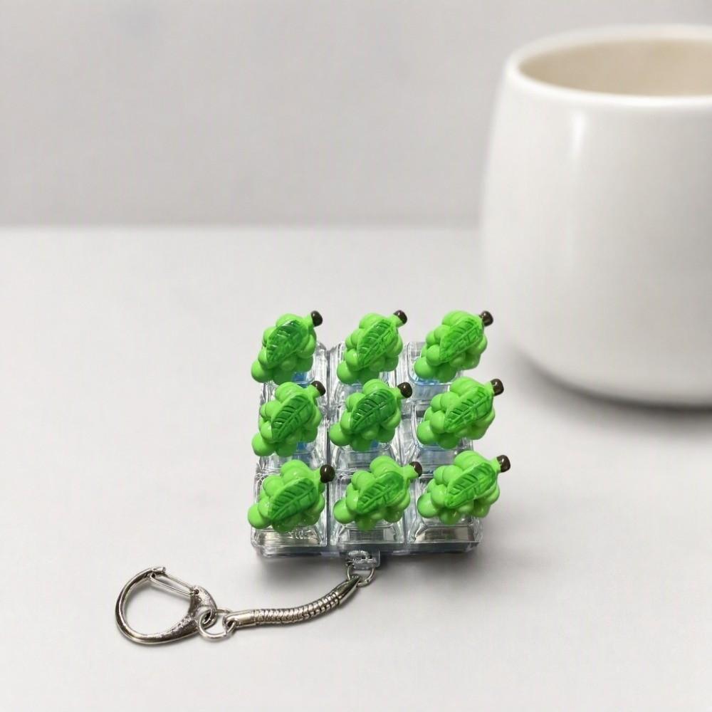 Cute Design Fruit Decompression Button Toy Transparent Dual-Tone Keyboard Keychain  Children's Bag