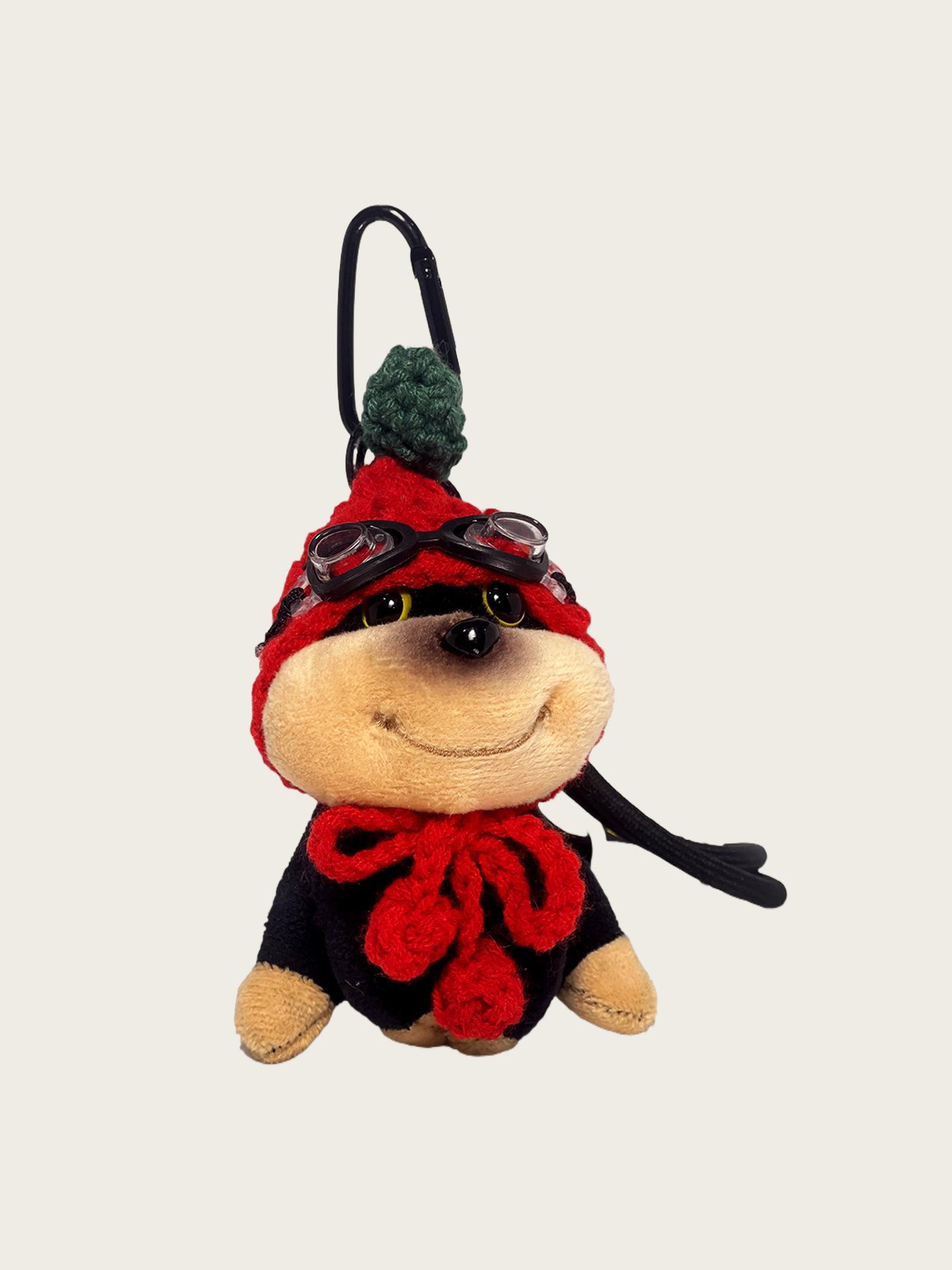 Creative Hat Bee Puppy Bag Pendant School Bag Pendant Doll Keychain Couple Bag Pendant Gift