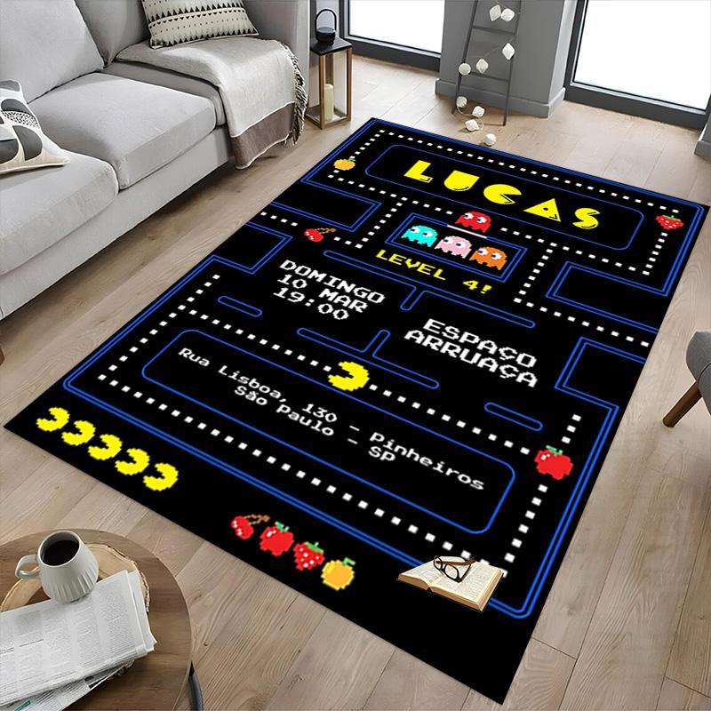 1pc Pacman Adventure Carpet for Playroom Bedroom Living Room Sofa Home Decor,kids Game Area Rug Non-slip Floor Mat Y730139