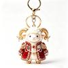 1Pcs Acrylic Sheep Keychain Hanging Ornament Cute Animal 2D Flat Goat Pendant For Goat Themed Party Decor Gifts