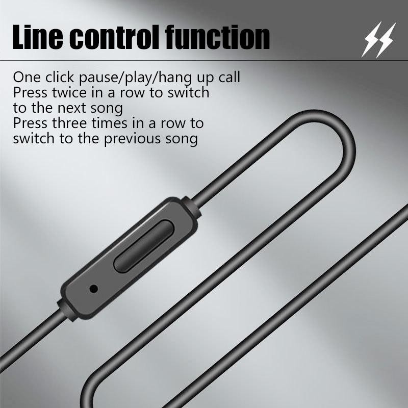 Digital Chip 3.5Mm With Microphone Audio Cable Head Mounted Headphones Adjust Volume Control Microphone Aux Audio Cable