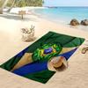 Ręcznik plażowy z nadrukiem piłkarskim Brazylii, szybkoschnący, super chłonny, miękki ręcznik kąpielowy na basen, plażę, podróż, pamiątka dla fana