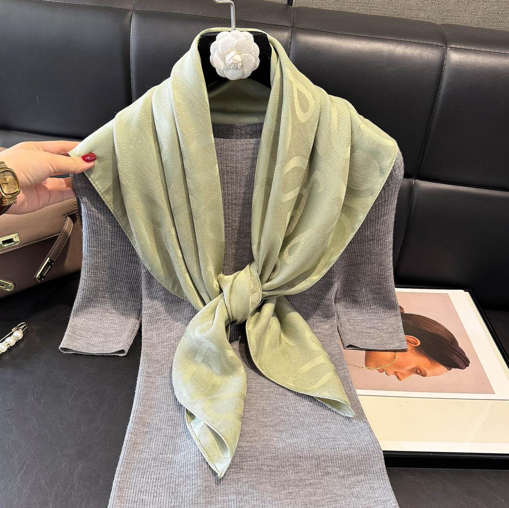 Spring Tencel Cotton Silk Scarf Fashion Classic Big Brand Style Square Scarf Shawl Women High-End Scarf Women