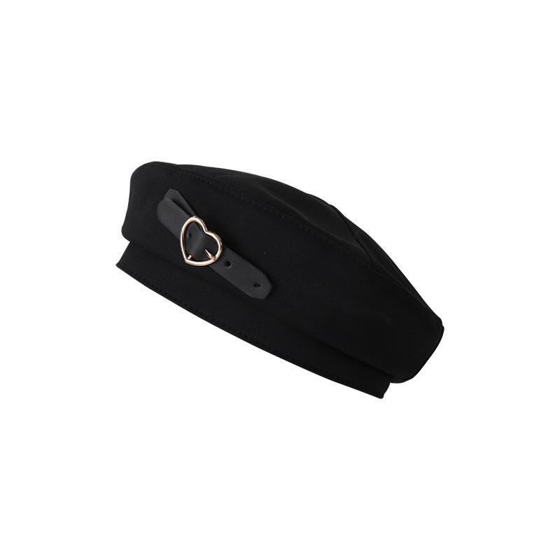 Womens Vintage Summer Face Slimming Artist Beret Lightweight Designer Black