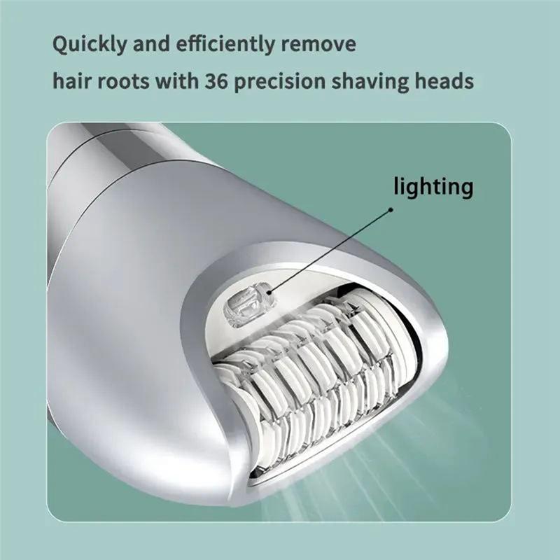

Electric Trimmer For Women 6 In 1 Painless Wet & Dry Women Shaver For Arm, Underarm, Bikini, Legs, Replaceable Heads NONE