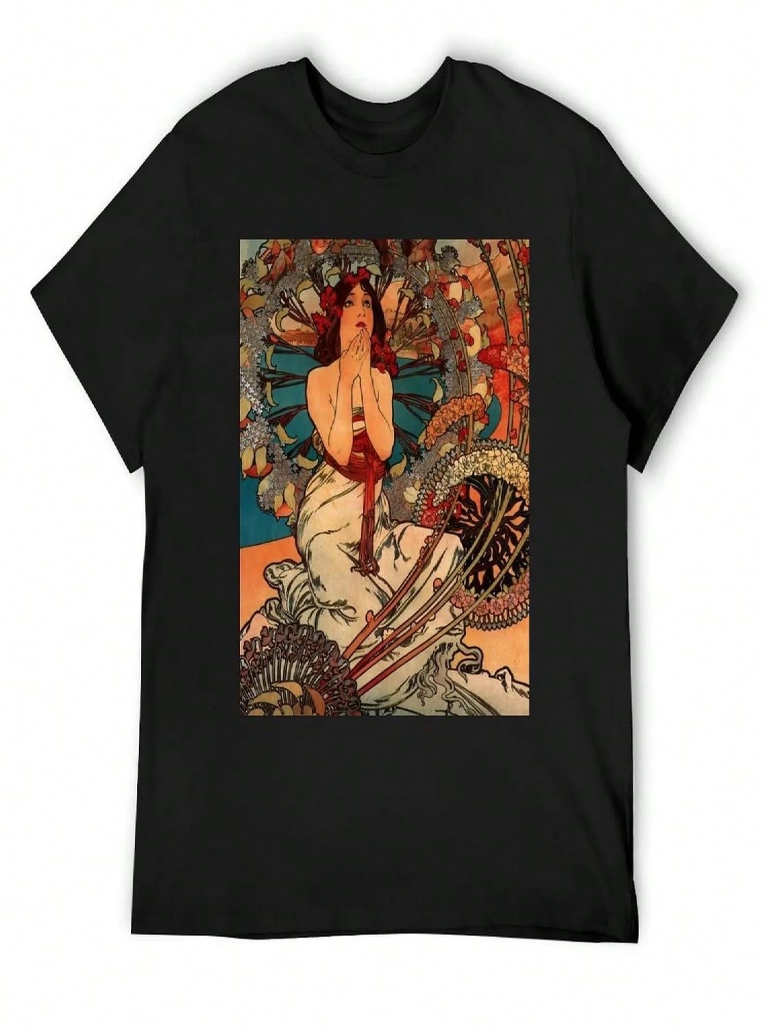Monaco Monte Carlo By Alphonse Mucha T-Shirt Anime Figures Anime Tshirt Aesthetic Clothes T Shirts For unisex S разноцветный