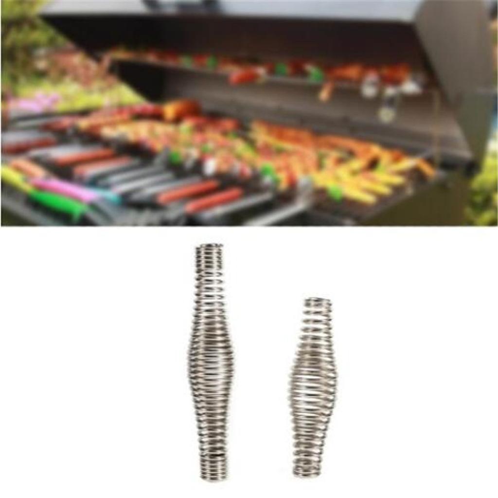 27RB High quality Metal BBQ Grill Stainless Steel Handle Spring Stove Smoker Accessories 110mm4.33inch