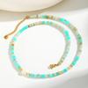 Jewelry, Stainless Steel Chain, Natural Stone Beaded Gold Necklace Ladies Nc-2296