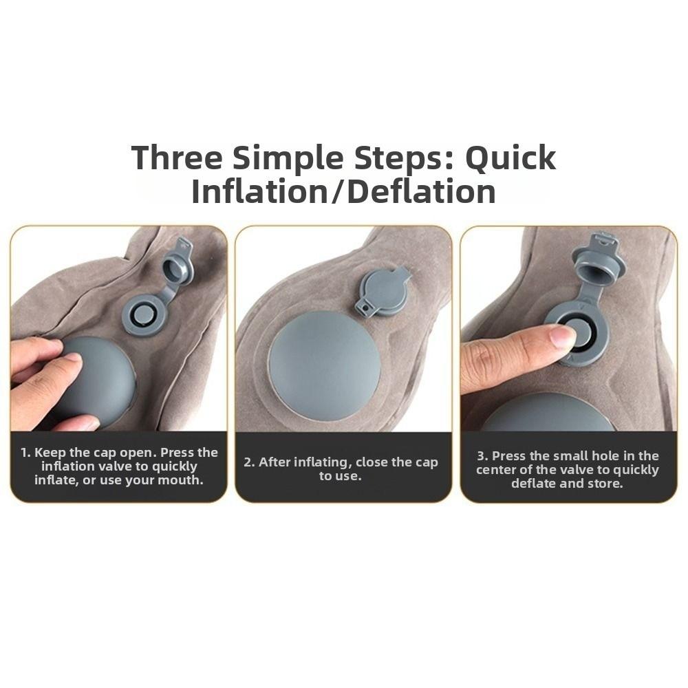 Portable Inflatable Waist Pillow Thickened Travel Backrest Pad Soft Lumbar Support Pillow Camping