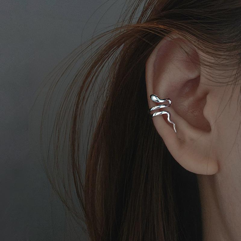 1Pc Silver Color C-Shaped Non-Piercing Ear Clip Earrings for Women Men Fashion Snake Ear Cartilage Cuff Without Piercing Jewerly