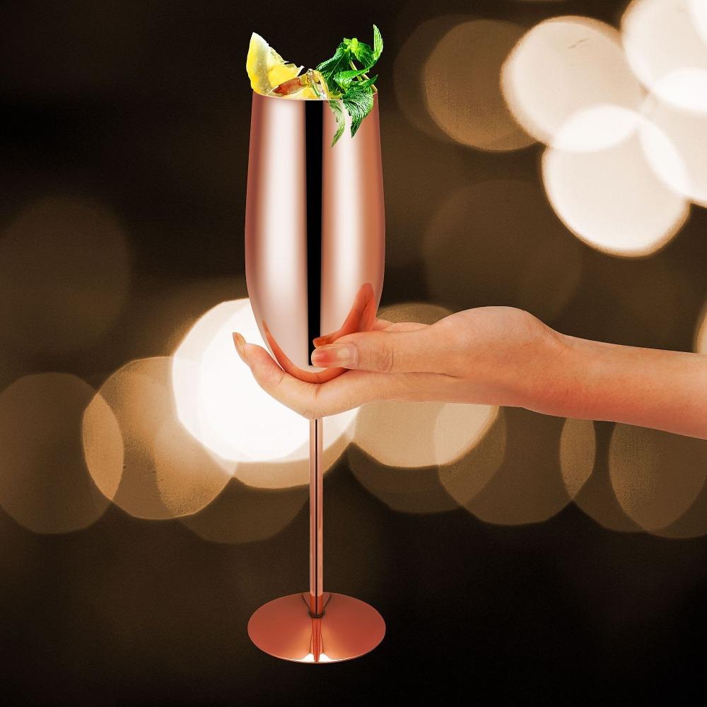 Unbreakable Metal Cocktail Glasses Creative Metal Goblet New Steel Champagne Flute Wine Drinking