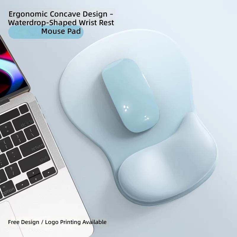 Gradient Simple Thickened Anti-Slip Ergonomic Computer Mouse Pad with Wrist Rest and Silicone Mouse Mat