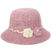 Openwork breathable women's bucket hat casual sun hat middle-aged and elderly pearl flower fashion hat