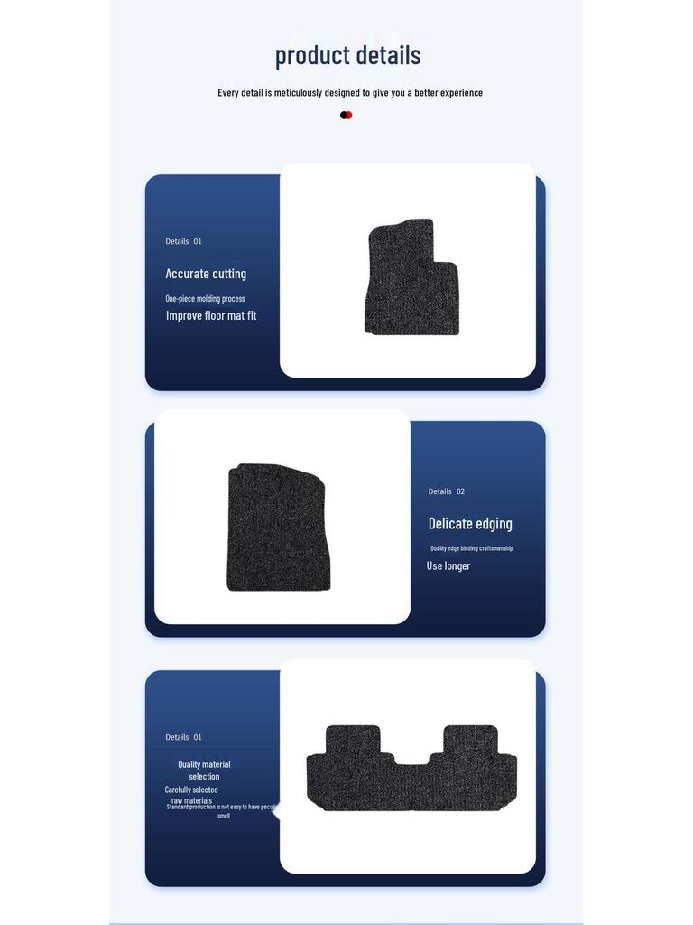 Black Nylon Velour Floor Mats for BYD Tang L-25 Model