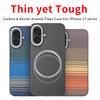 For iPhone 17 Aramid Fiber Case Carbon Kevlar Fabric Thin Hard Cover Magnetic Black Slim Light Red 600D Premium 1500D