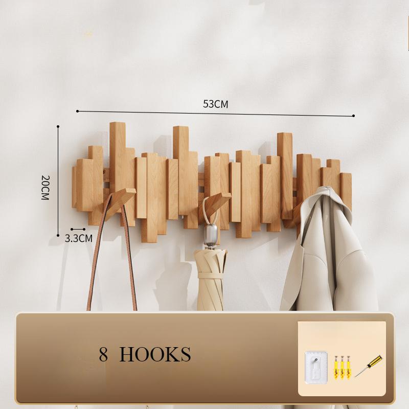 

Настенная вешалка для пальто в виде пианино из натурального дерева, настенная откидная вешалка с крючками, вешалка для пальто в прихожую, изготовлена из дерева грецкого ореха, бука, настенное искусство 53cm бежевый