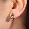 Elegant Female White Blue Green Rainbow Zircon Hoop Earrings Trendy Fashion Gold Color Wedding Jewelry For Women